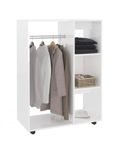 Armadio Bianco Lucido 80x40x110 cm in Legno Multistrato