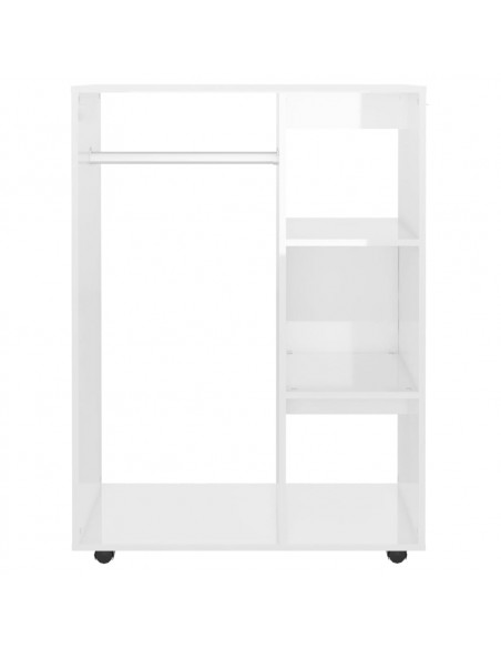 Armadio Bianco Lucido 80x40x110 cm in Legno Multistrato