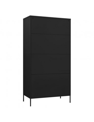 Armadio Nero 90x50x180 cm in Acciaio