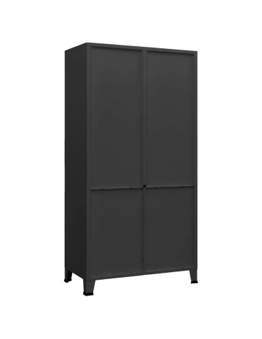 Armadio Industriale Nero 90x50x180 cm in Metallo