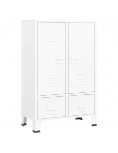 Armadio Industriale Bianco 67x35x107 cm in Acciaio 2