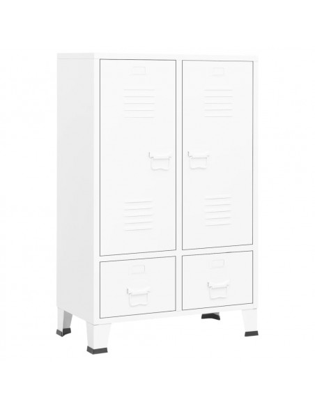 Armadio Industriale Bianco 67x35x107 cm in Acciaio