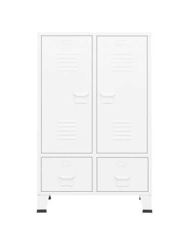 Armadio Industriale Bianco 67x35x107 cm in Acciaio