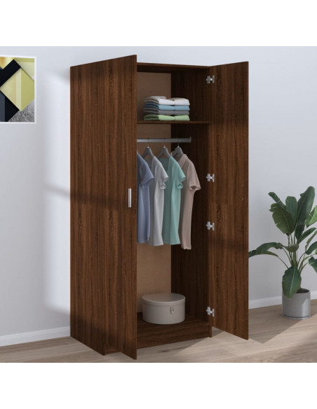 Armadio Rovere Marrone 80x52x180 cm in Legno Multistrato