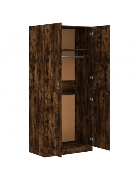 Armadio Rovere Fumo 90x52x200 cm in Legno Multistrato