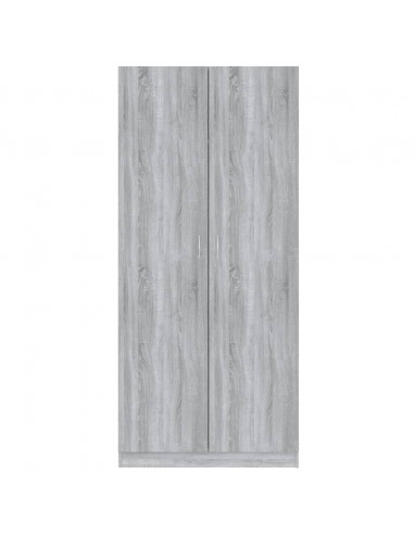 Armadio Grigio Sonoma 90x52x200 cm in Legno Multistrato