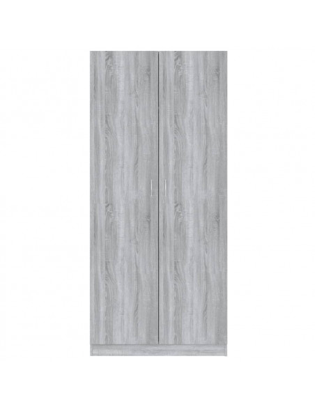 Armadio Grigio Sonoma 90x52x200 cm in Legno Multistrato