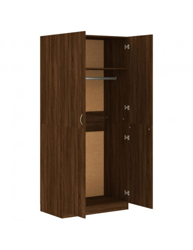 Armadio Rovere Marrone 90x52x200 cm in Legno Multistrato