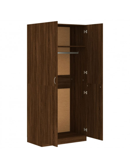 Armadio Rovere Marrone 90x52x200 cm in Legno Multistrato