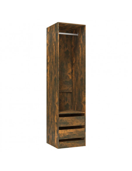 Armadio con Cassetti Rovere Fumo 50x50x200 cm Legno Multistrato