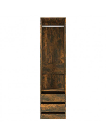 Armadio con Cassetti Rovere Fumo 50x50x200 cm Legno Multistrato
