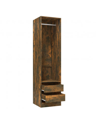 Armadio con Cassetti Rovere Fumo 50x50x200 cm Legno Multistrato