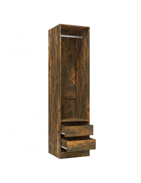 Armadio con Cassetti Rovere Fumo 50x50x200 cm Legno Multistrato