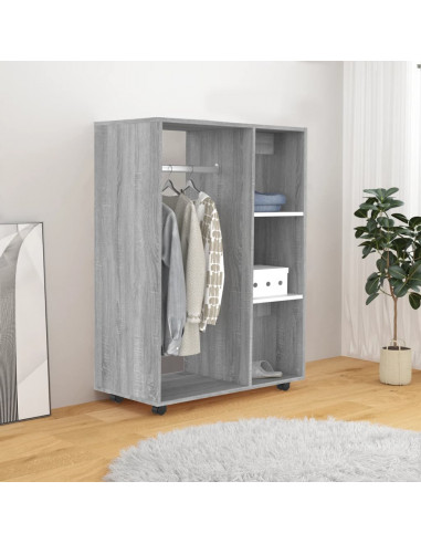 Armadio Grigio Sonoma 80x40x110 cm in Legno Multistrato