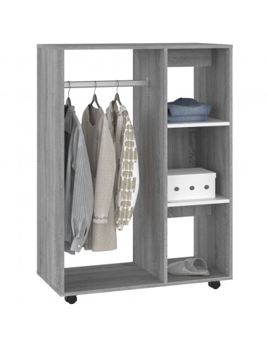 Armadio Grigio Sonoma 80x40x110 cm in Legno Multistrato