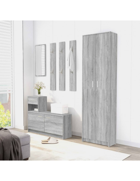 Armadio Corridoio Grigio Sonoma 55x25x189 cm Legno Multistrato