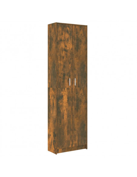 Armadio da Corridoio Rovere Fumo 55x25x189 cm Legno Multistrato