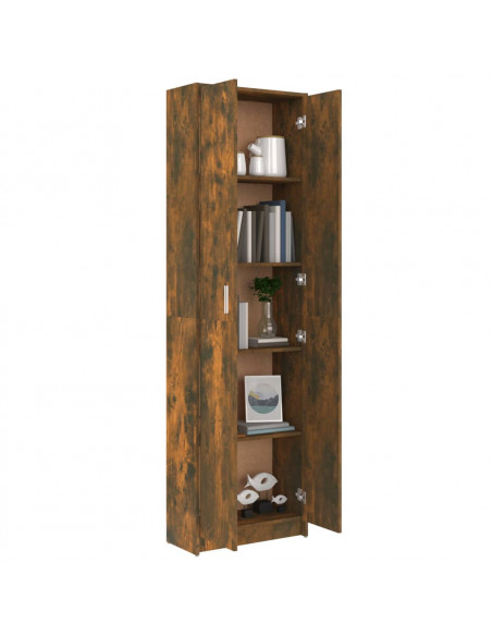 Armadio da Corridoio Rovere Fumo 55x25x189 cm Legno Multistrato