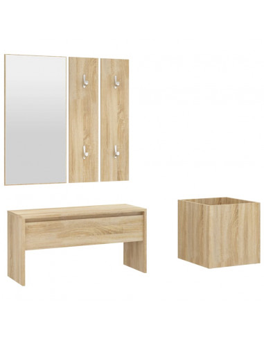 Set di Mobili da Corridoio Rovere Sonoma in Legno Multistrato