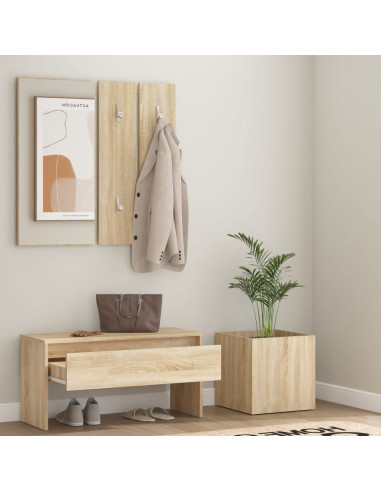 Set di Mobili da Corridoio Rovere Sonoma in Legno Multistrato