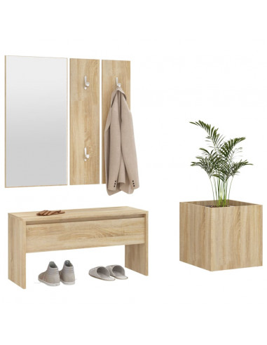 Set di Mobili da Corridoio Rovere Sonoma in Legno Multistrato