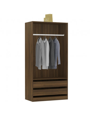 Armadio Rovere Marrone 100x50x200 cm in Legno Multistrato