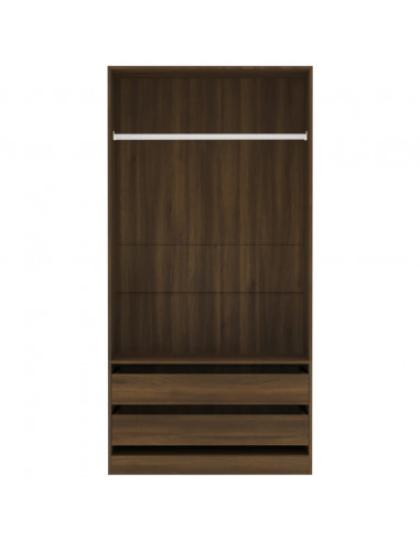 Armadio Rovere Marrone 100x50x200 cm in Legno Multistrato