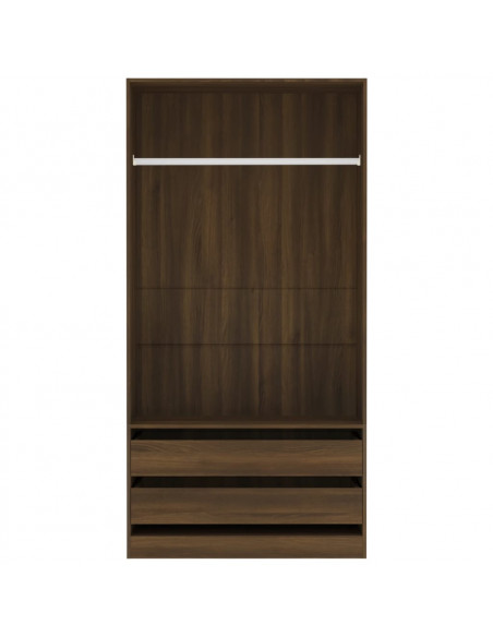 Armadio Rovere Marrone 100x50x200 cm in Legno Multistrato