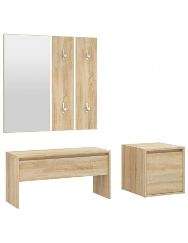 Set di Mobili da Corridoio Rovere Sonoma in Legno Multistrato