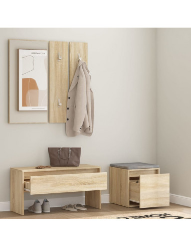 Set di Mobili da Corridoio Rovere Sonoma in Legno Multistrato