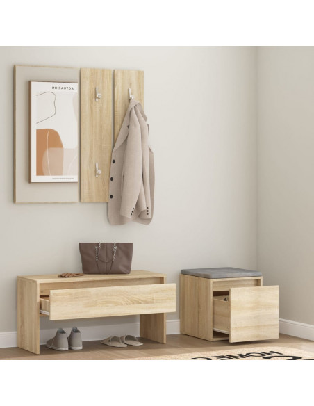 Set di Mobili da Corridoio Rovere Sonoma in Legno Multistrato