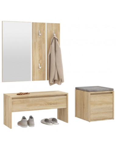 Set di Mobili da Corridoio Rovere Sonoma in Legno Multistrato