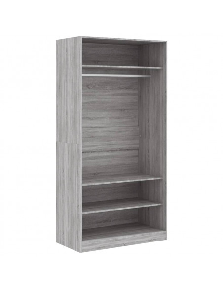Armadio Grigio Sonoma 100x50x200 cm in Legno Multistrato