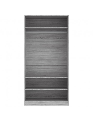 Armadio Grigio Sonoma 100x50x200 cm in Legno Multistrato
