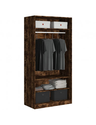 Armadio Rovere Fumo 100x50x200 cm in Legno Multistrato