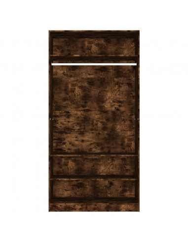 Armadio Rovere Fumo 100x50x200 cm in Legno Multistrato