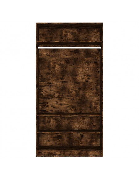 Armadio Rovere Fumo 100x50x200 cm in Legno Multistrato