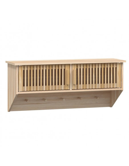 Armadietto da Parete con Ganci 80x24x35,5cm Legno Multistrato