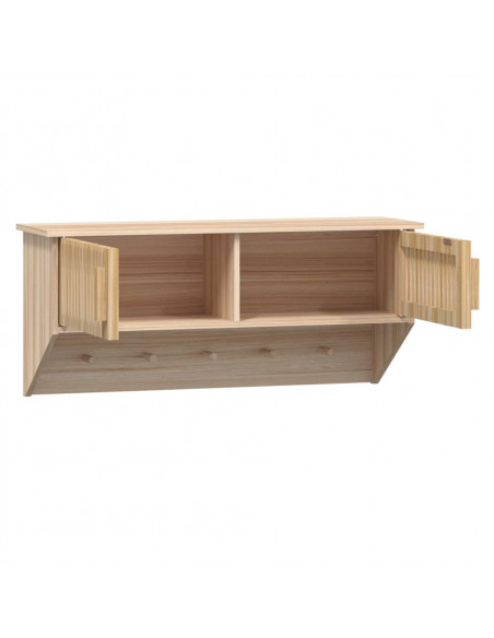 Armadietto da Parete con Ganci 80x24x35,5cm Legno Multistrato
