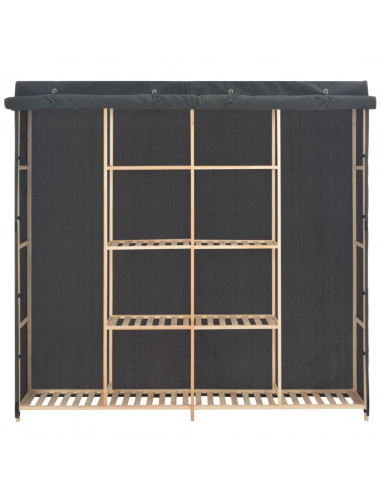 Armadio Grigio 173x40x170 cm in Tessuto