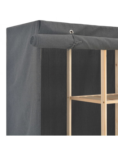 Armadio Grigio 173x40x170 cm in Tessuto