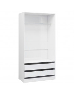 Armadio Bianco Lucido 100x50x200 cm in Legno Multistrato 2