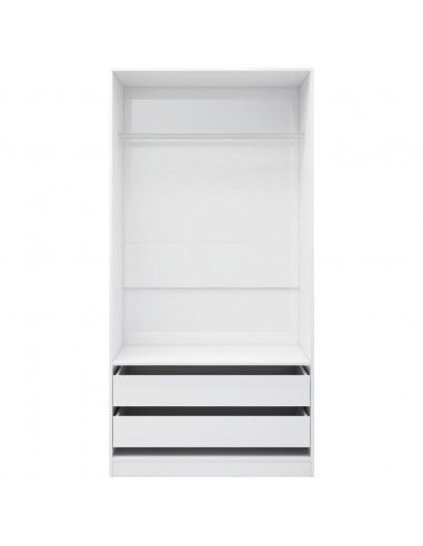 Armadio Bianco Lucido 100x50x200 cm in Legno Multistrato