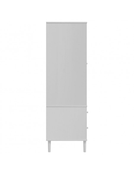 Armadio SENJA Aspetto Rattan Bianco 90x55x175 cm Massello Pino