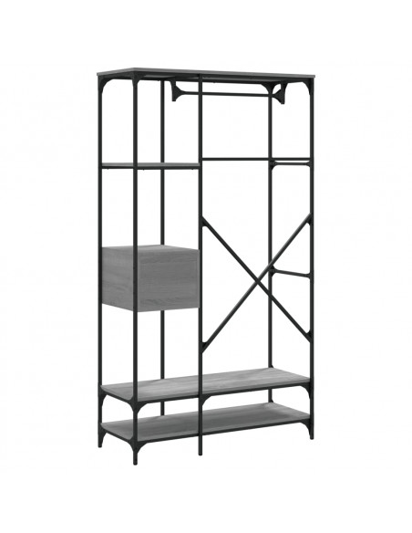 Armadio Cassetti Grigio Sonoma 100x40x180 cm Legno Multistrato