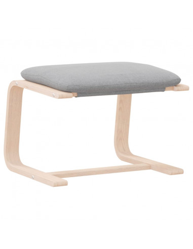 Poggiapiedi Grigio Chiaro 51x41x40 cm in Tessuto