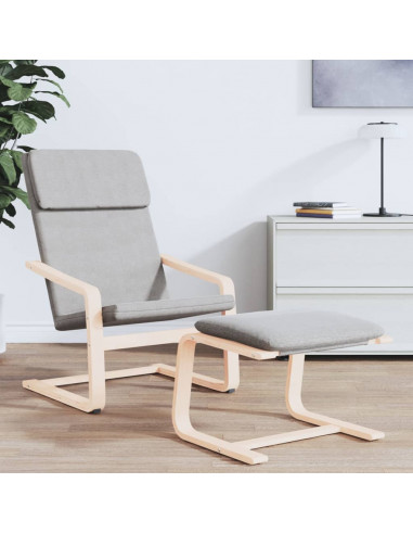 Poggiapiedi Grigio Chiaro 51x41x40 cm in Tessuto