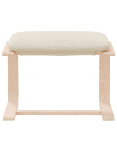 Poggiapiedi Crema 51x41x40 cm in Tessuto