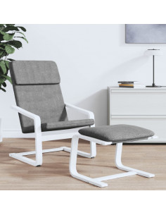 Poggiapiedi Grigio Chiaro 51x41x40 cm in Tessuto 2