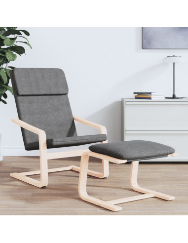 Poggiapiedi Grigio Chiaro 51x41x40 cm in Tessuto